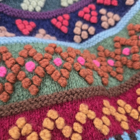 Alpaca wool peruvian chullo winter hand knitted hat for kids size 2T to 4T - Picture 5 of 5